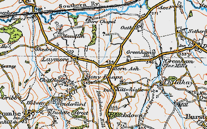 Old map of Bere Chapel in 1919