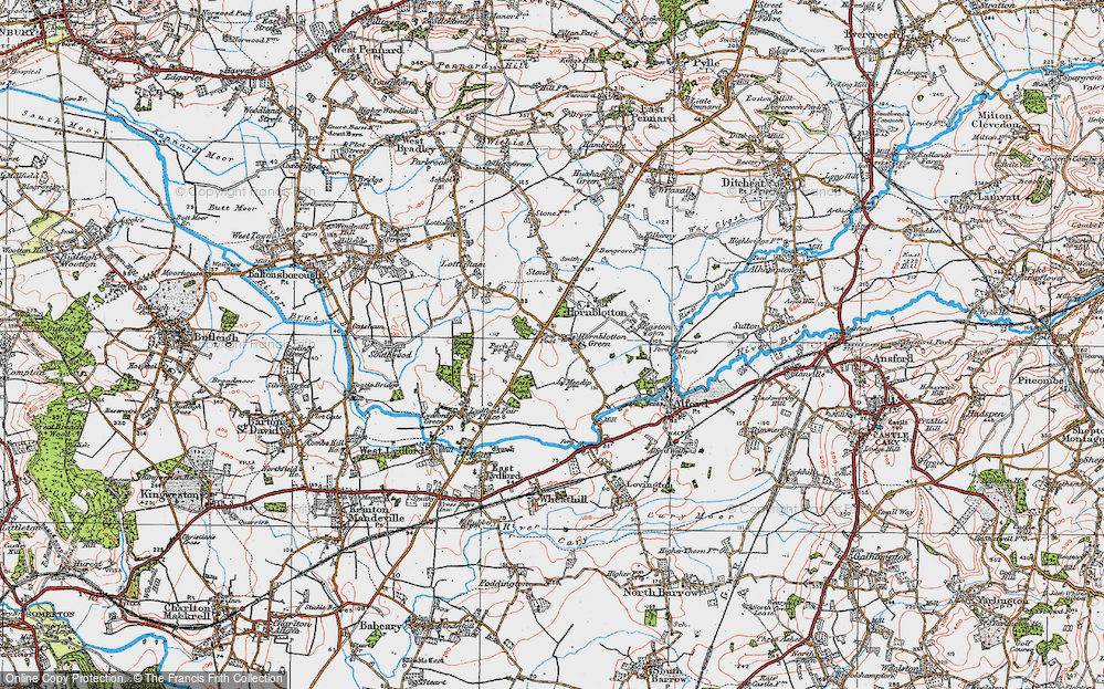 Old Map of Hornblotton Green, 1919 in 1919