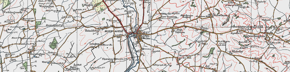 Old map of Horncastle in 1923