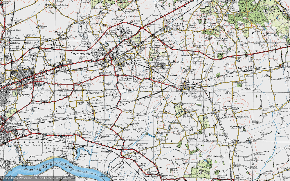 Old Map of Hornchurch, 1920 in 1920