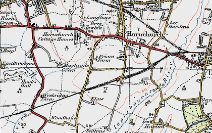 Old map of Hornchurch in 1920