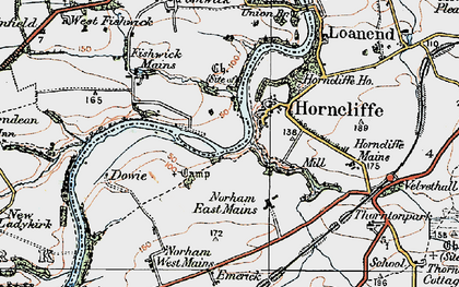 Old map of Horncliffe in 1926