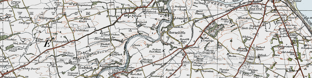 Old map of Horncliffe in 1926