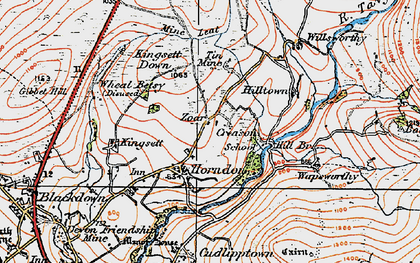 Old map of Zoar in 1919