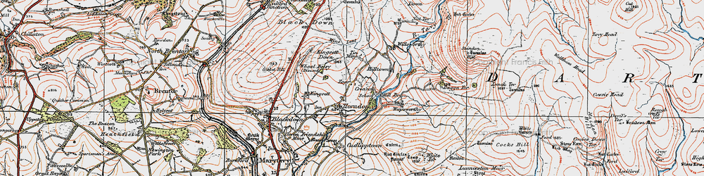 Old map of Horndon in 1919
