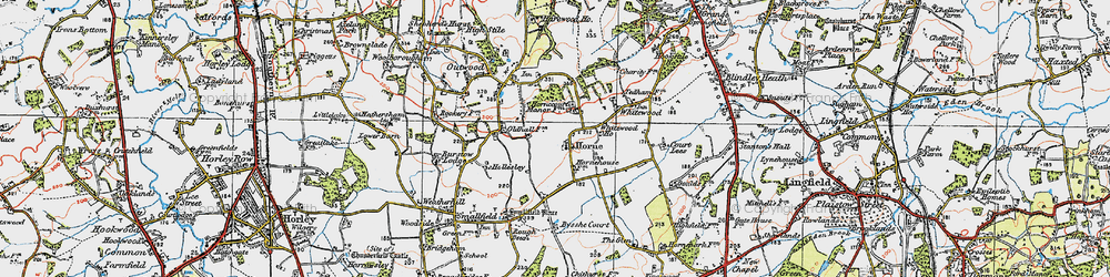 Old map of Horne in 1920