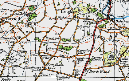 Old map of Langham Hall in 1921