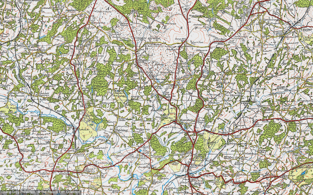 Old Map of Horney Common, 1920 in 1920