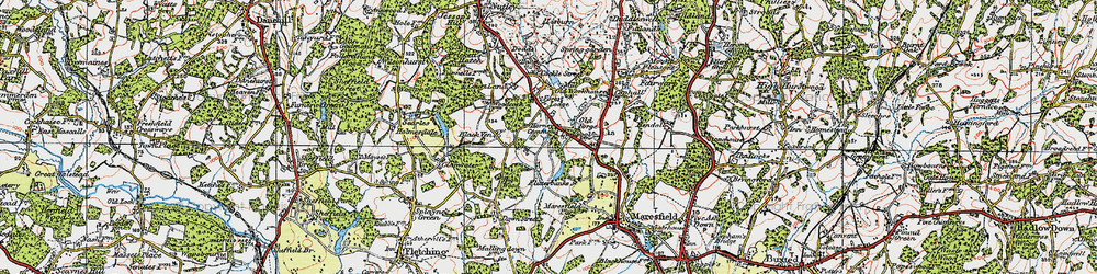 Old map of Horney Common in 1920