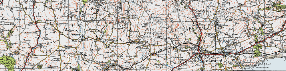 Old map of Hornick in 1919