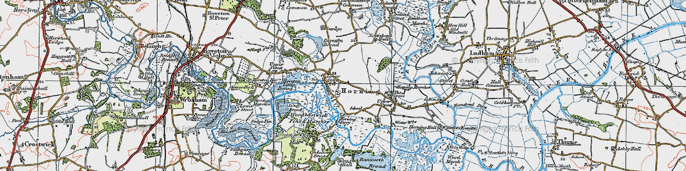 Old map of Horning in 1922