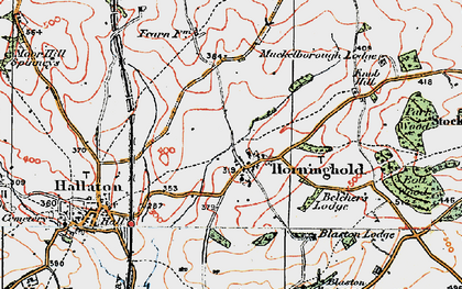 Old map of Belcher's Lodge in 1921