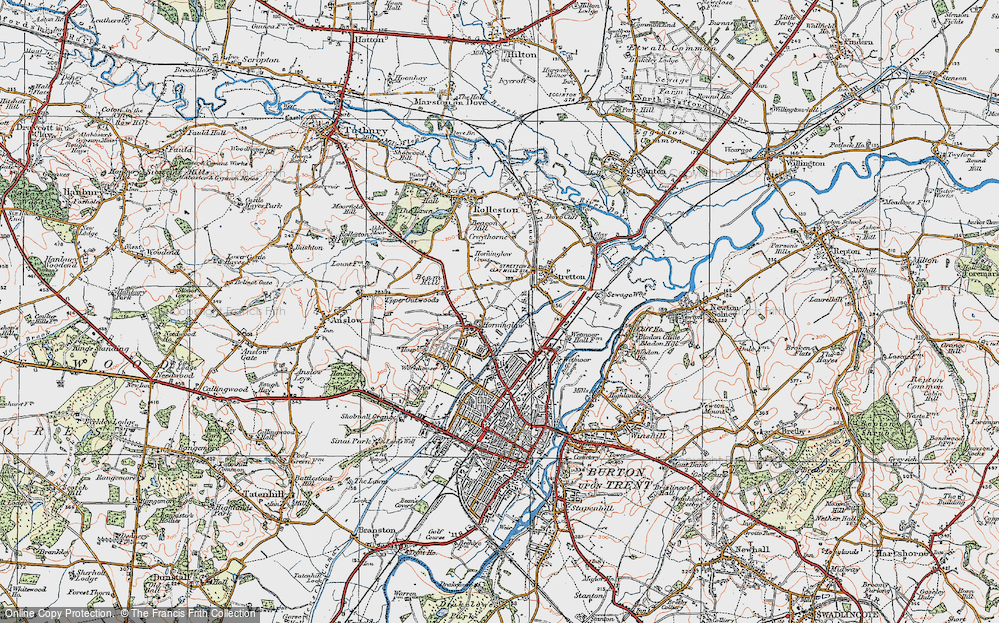 Old Map of Horninglow, 1921 in 1921