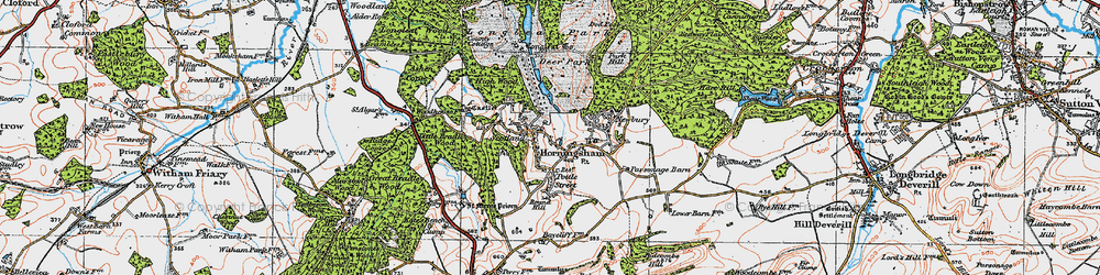 Old map of Horningsham in 1919
