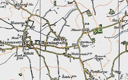 Old map of Horningtoft in 1921