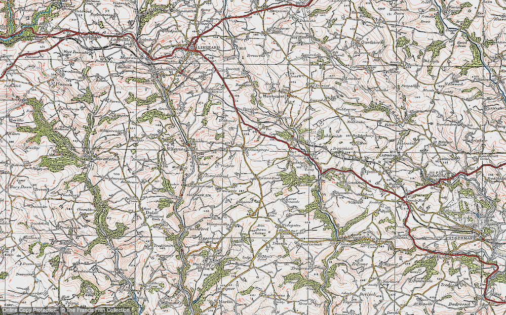 Old Map of Horningtops, 1919 in 1919