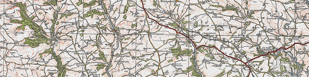 Old map of Horningtops in 1919