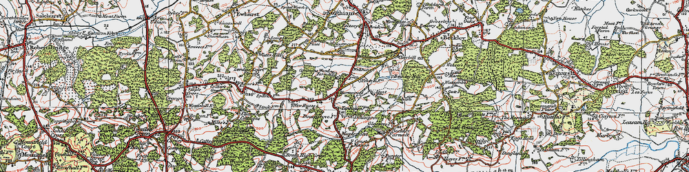 Old map of Horns Cross in 1921