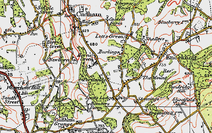 Old map of Burlings in 1920