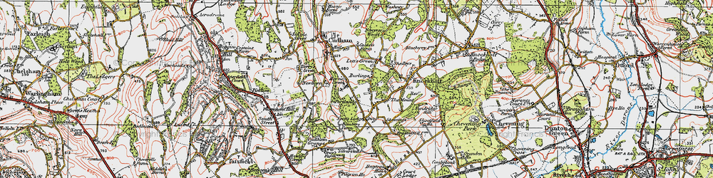 Old map of Burlings in 1920