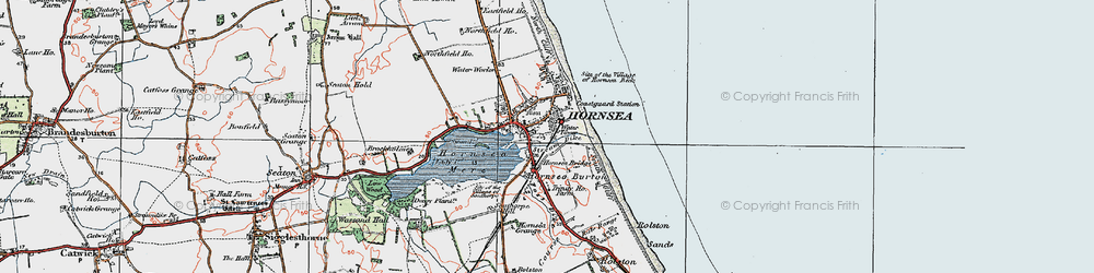 Old map of Hornsea in 1924