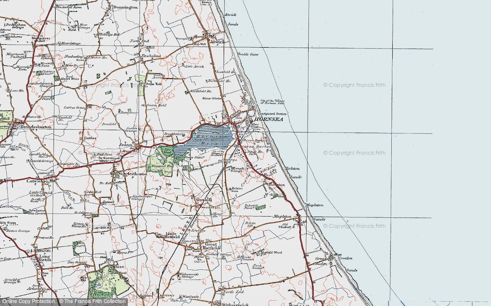 Old Map of Hornsea Burton, 1924 in 1924