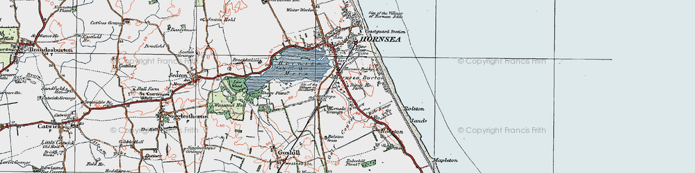 Old map of Hornsea Burton in 1924