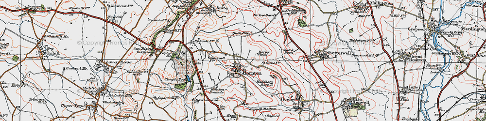 Old map of Hornton in 1919