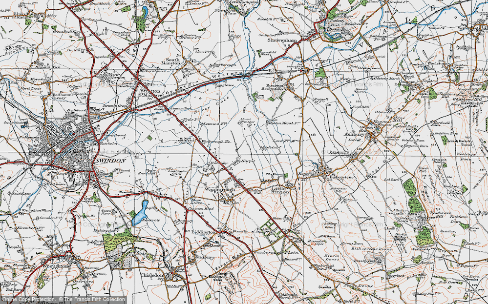 Old Map of Historic Map covering Redlands Airfield in 1919