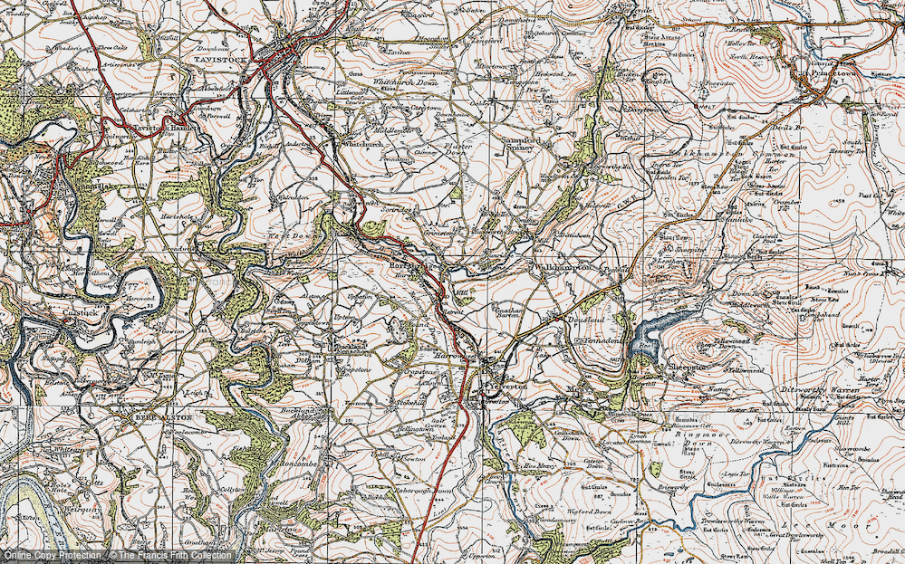 Old Map of Historic Map covering Bedford Br in 1919