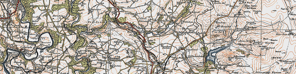 Old map of Horrabridge in 1919