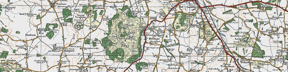 Old map of Adkin's Wood in 1921