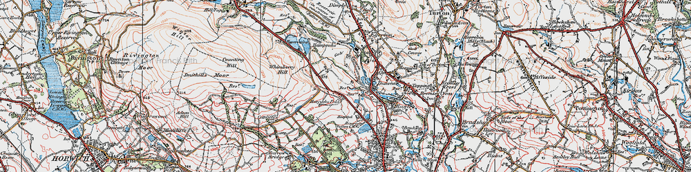 Old map of Horrocks Fold in 1924