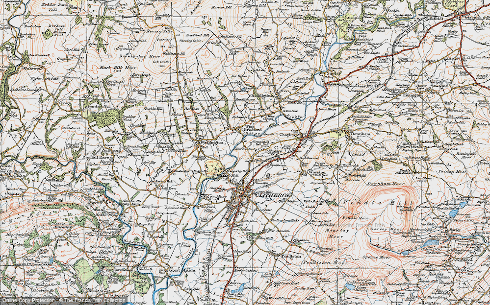Old Map of Horrocksford, 1924 in 1924