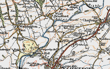Old map of Horrocksford in 1924