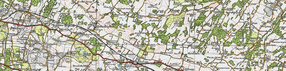 Old map of Horsalls in 1921
