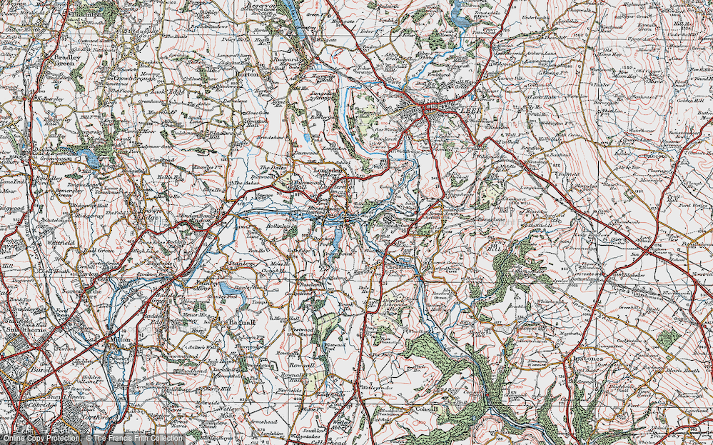 Old Map of Horse Bridge, 1921 in 1921