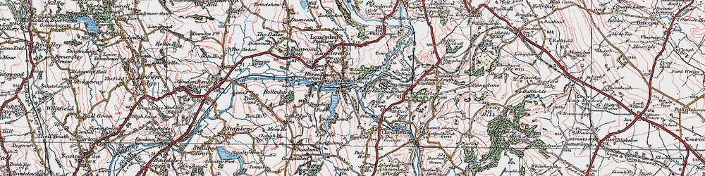 Old map of Horse Bridge in 1921