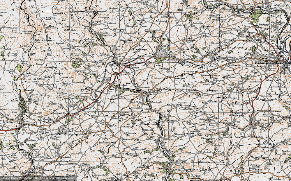 Old Map of Horsebrook, 1919 in 1919