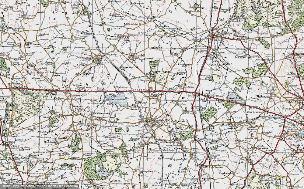 Old Map of Horsebrook, 1921 in 1921