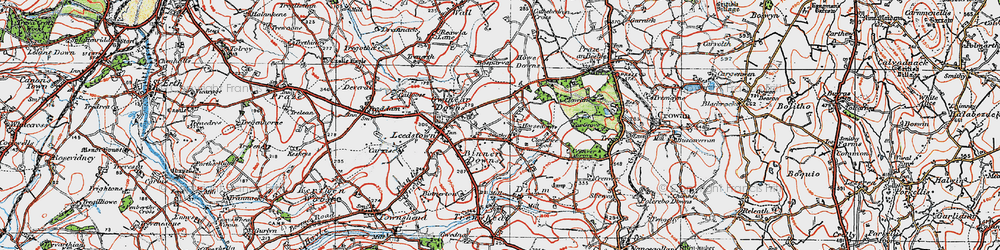 Old map of Horsedowns in 1919