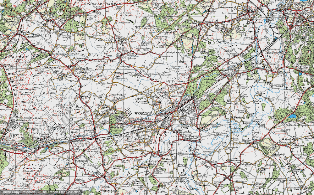 Old Map of Horsell, 1920 in 1920