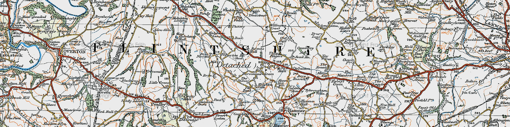 Old map of Willington Cross in 1921