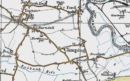 Old map of Horsemere Green in 1920