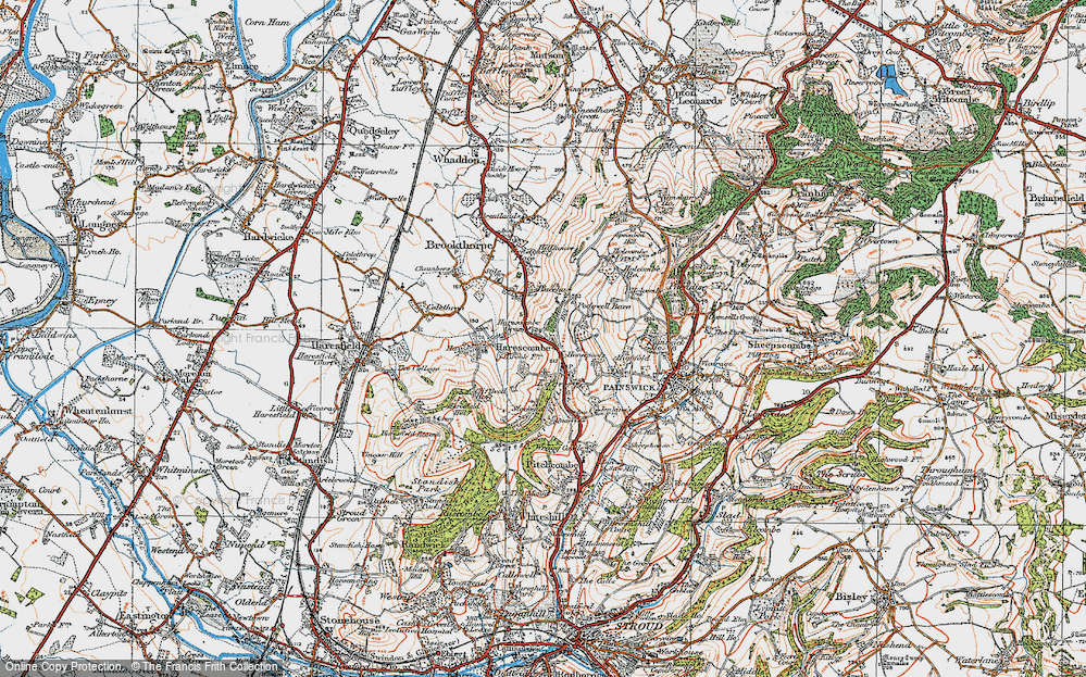 Old Map of Horsepools, 1919 in 1919