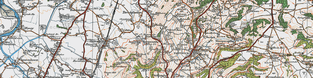 Old map of Horsepools in 1919