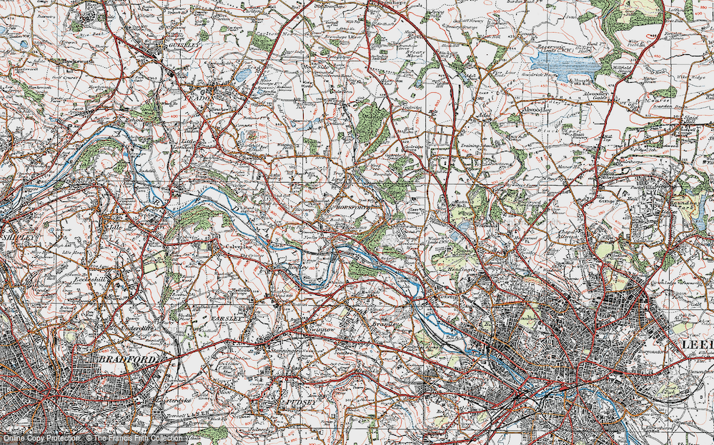Old Map of Horsforth Woodside, 1925 in 1925