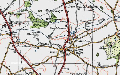 Old map of Horsham St Faith in 1922