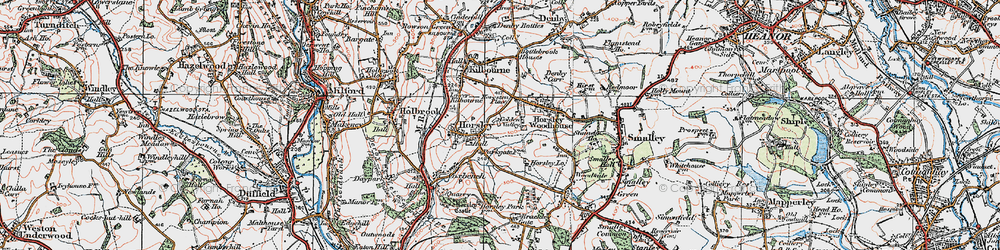 Old map of Horsley in 1921