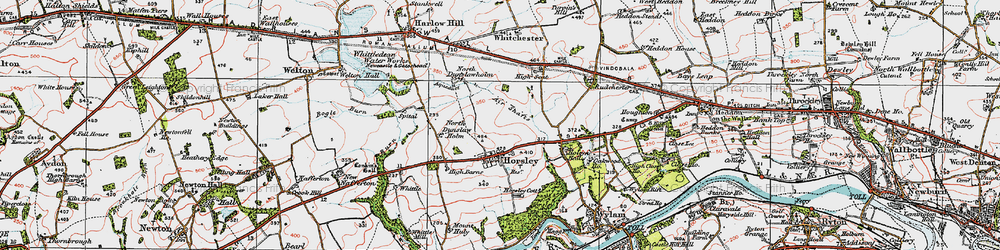 Old map of Horsley in 1925